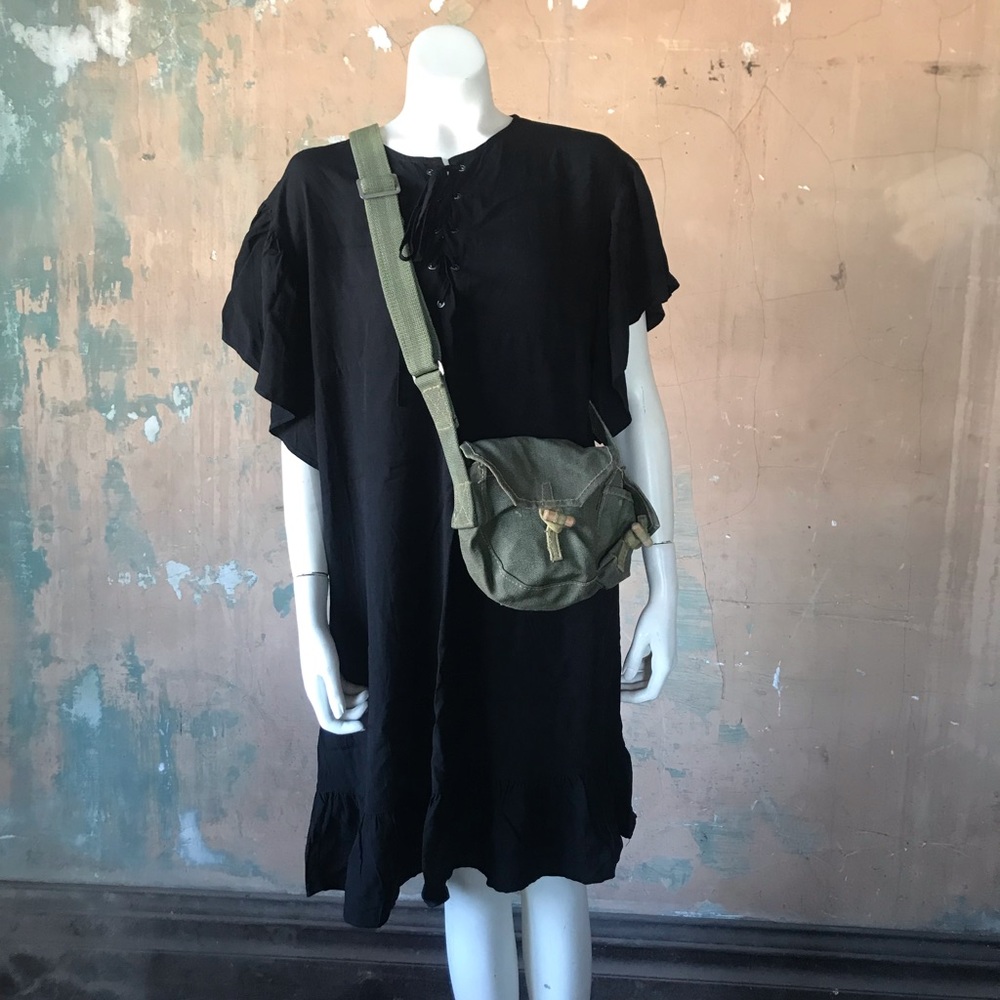 Black Dress Who What Wear Medium Lace Up LARP